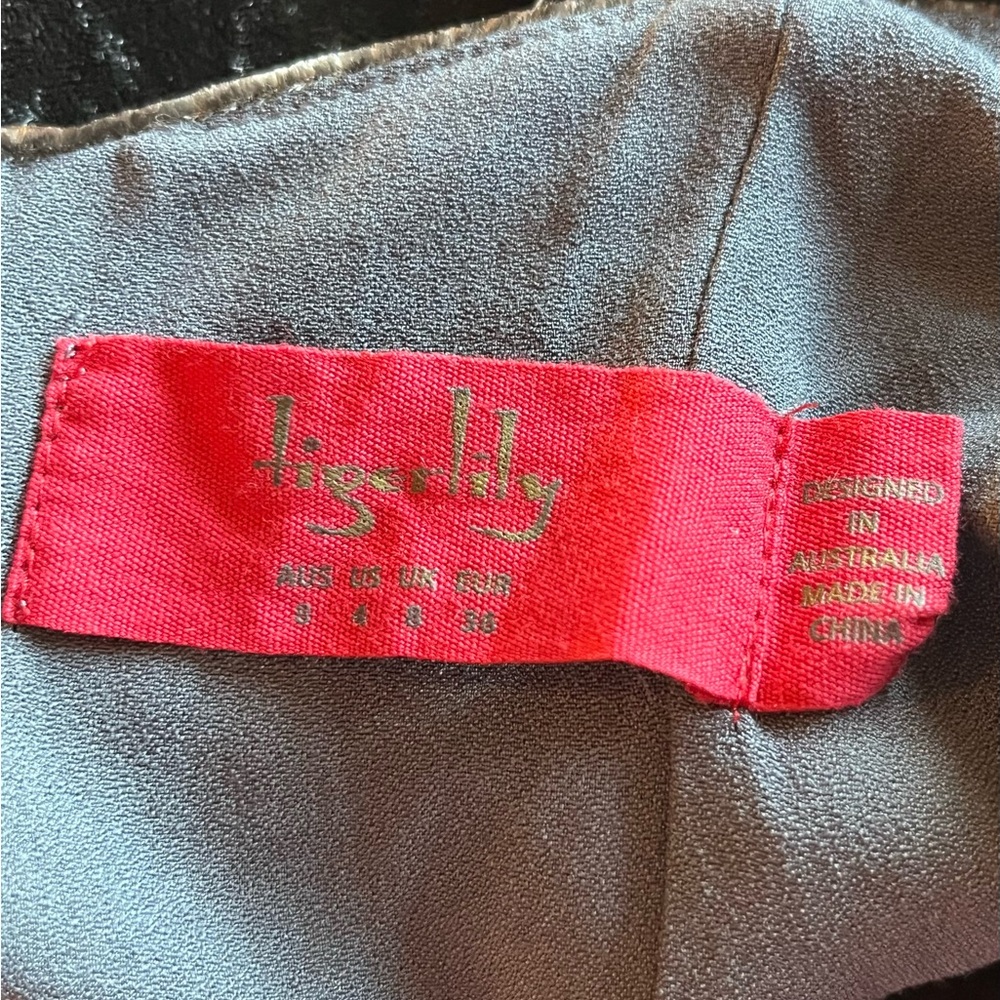 Tigerlily crushed velvet slip dress, cocktail dress, above knee, silk blend, 4 - Picture 5 of 7
